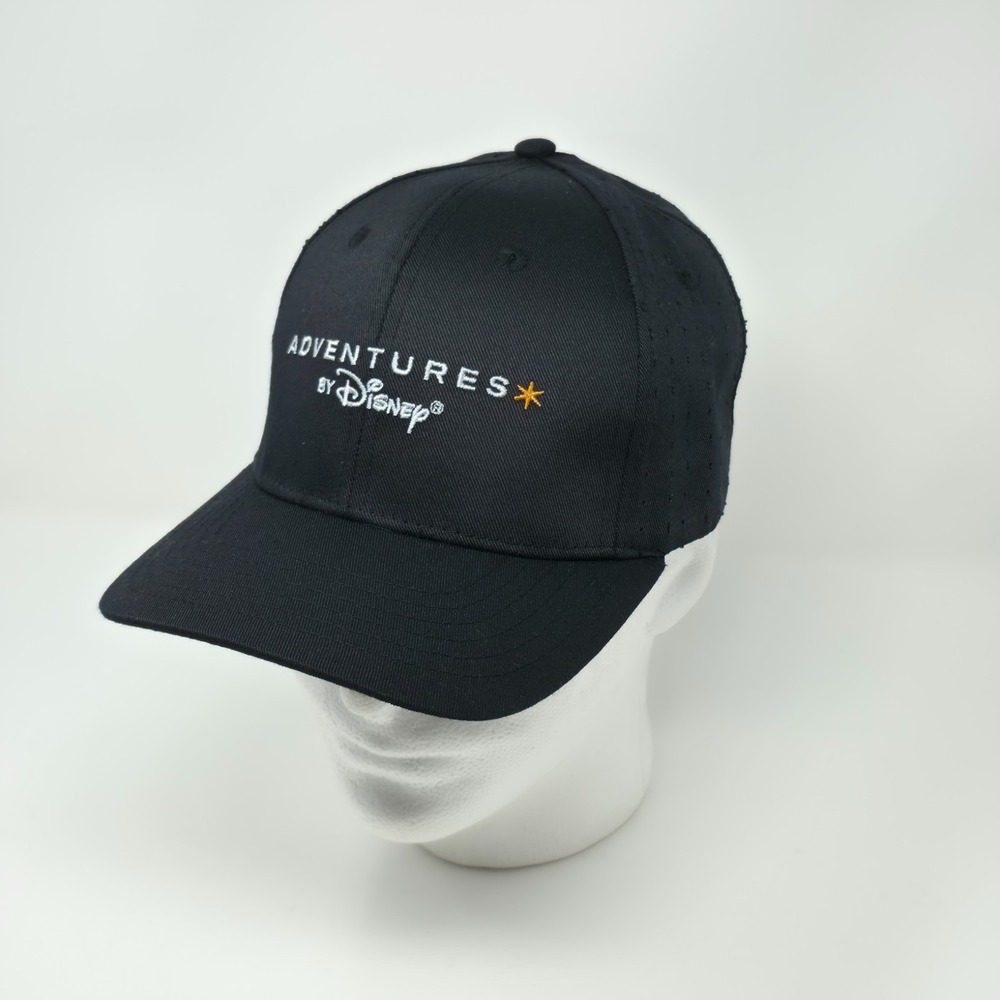 Adventures by Disney Black Hat Baseball Cap Adjustable Strapback Embroidered